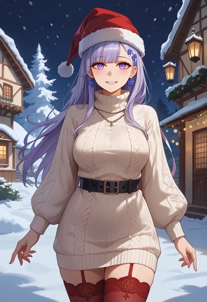 girls'_frontline,ak-12_(girls'_frontline),Christmas,sweater dress,stockings  - 