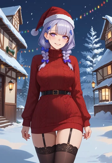 girls'_frontline,ak-12_(girls'_frontline),sweater,stockings,Thigh garters  - AI generated anime art