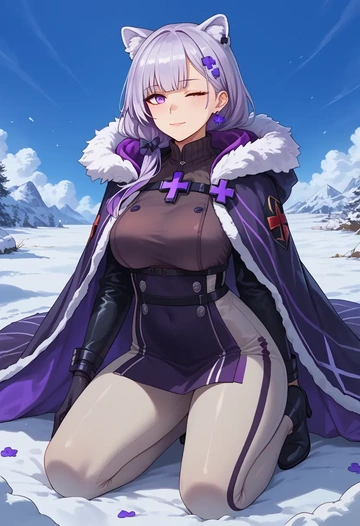 girls'_frontline,ak-12_(girls'_frontline),cape,hooded,leather pants  - AI generated anime art