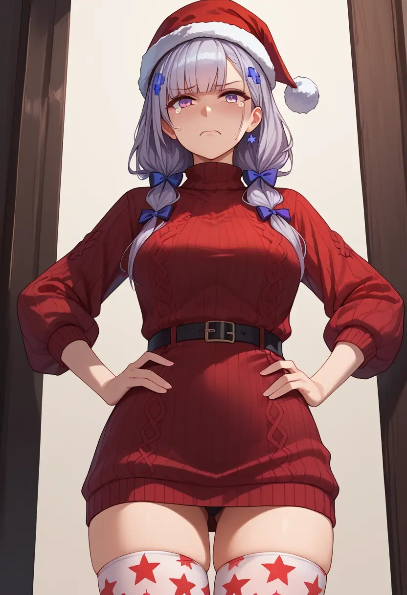 girls'_frontline,ak-12_(girls'_frontline),Christmas,sweater dress,stockings  - 