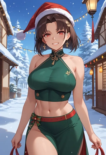 azur_lane,akagi_(azur_lane),Christmas,dress  - AI generated anime art