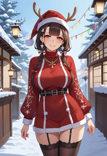 azur_lane,akagi_(azur_lane),sweater,stockings,Thigh garters  - AI generated anime art