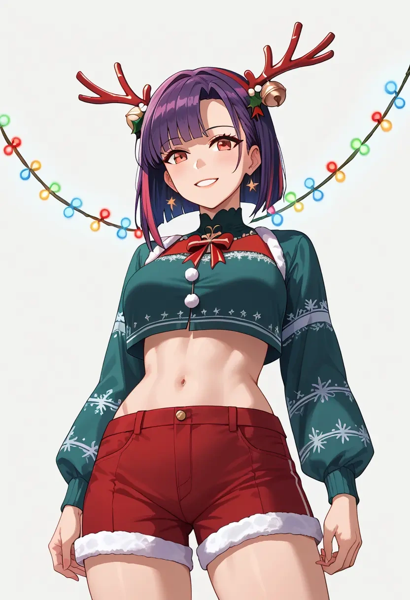 azur_lane,akagi_(azur_lane),Christmas,red velvet shorts  - 