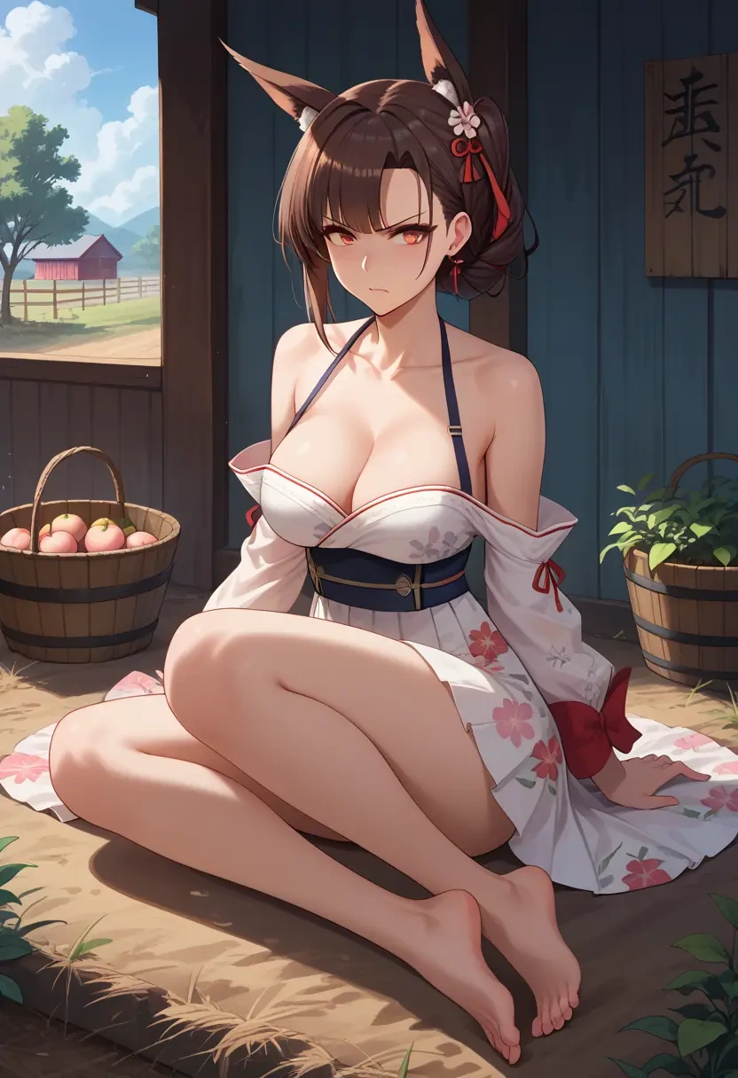 azur_lane,akagi_(azur_lane),silk slip dress,floral prints  - 