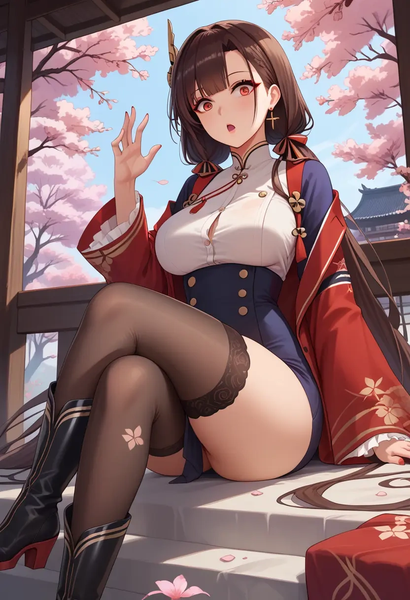 azur_lane,akagi_(azur_lane),shirt dress,belted,stockings  - 