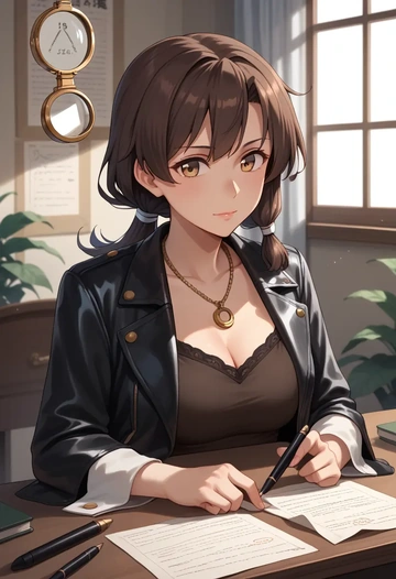 kantai_collection,akagi_(kancolle),detective  - AI generated anime art