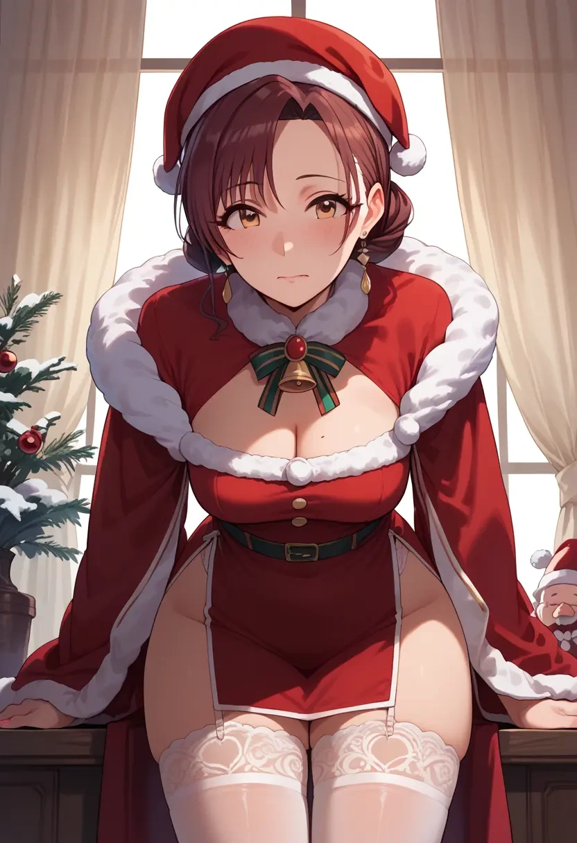 idolmaster,akagi_miria,Christmas,sexy, stockings,  - 