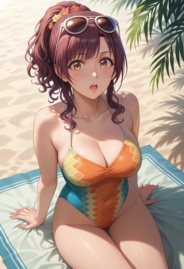 idolmaster,akagi_miria,swimsuit,sexy  - AI generated anime art