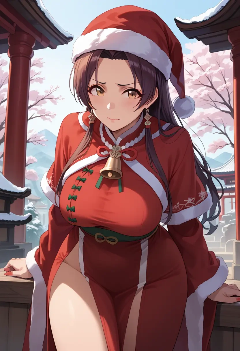 idolmaster,akagi_miria,Christmas,red velvet dress  - 