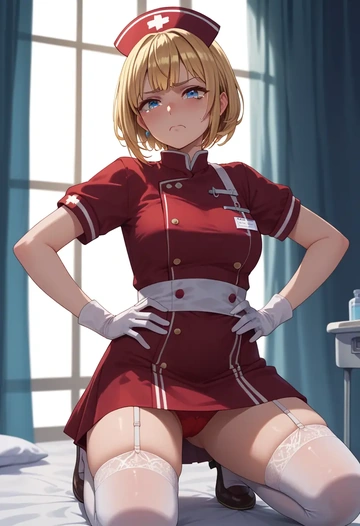 hololive,akai_haato,nurse,stockings,sexy,panties  - AI generated anime art