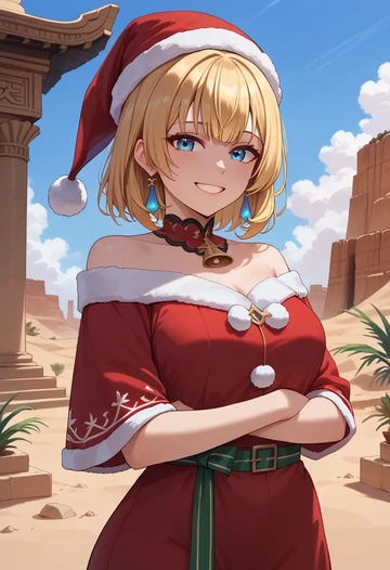 hololive,akai_haato,Christmas,red velvet dress  - AI generated anime art