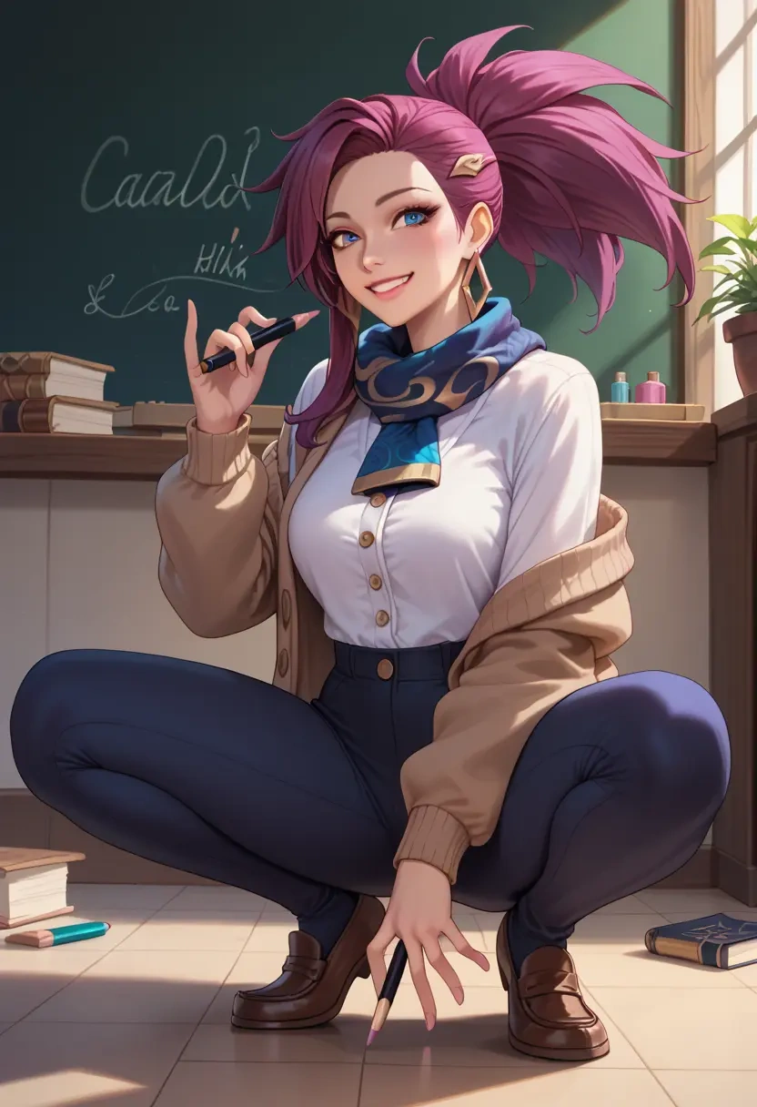 league_of_legends,akali,teacher, sweater  - 