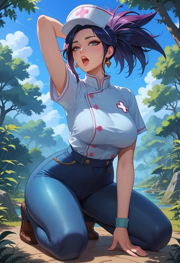 league_of_legends,akali,nurse  - AI generated anime art