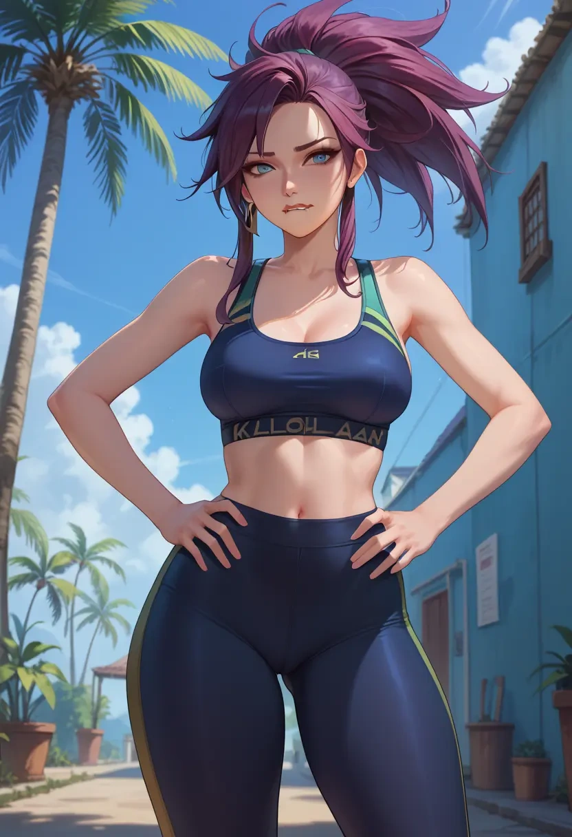 league_of_legends,akali,yoga shorts, bra  - 