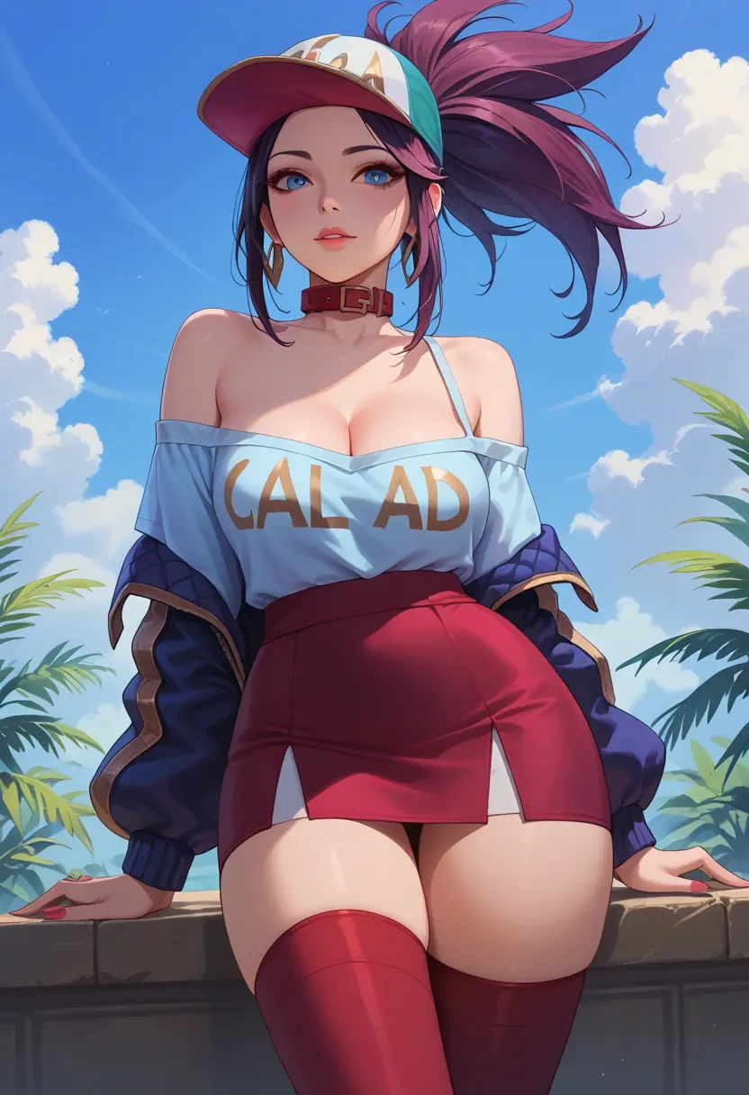 league_of_legends,akali,collar,oversized,Thigh garters  - 