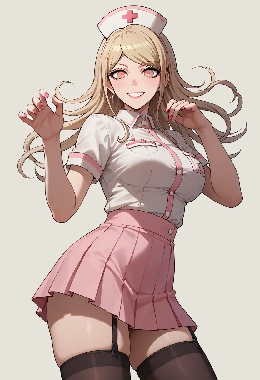 danganronpa_(series),akamatsu_kaede,nurse pantyhose,mini skirt, sexy  - 