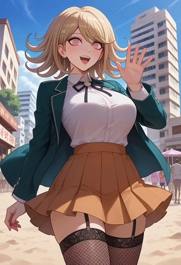 danganronpa_(series),akamatsu_kaede,mini skirt, stockings  - AI generated anime art