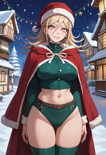 danganronpa_(series),akamatsu_kaede,Christmas,dress  - AI generated anime art