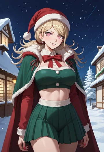 danganronpa_(series),akamatsu_kaede,Christmas,dress  - AI generated anime art