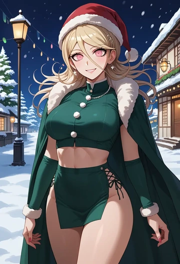 danganronpa_(series),akamatsu_kaede,Christmas,dress  - AI generated anime art