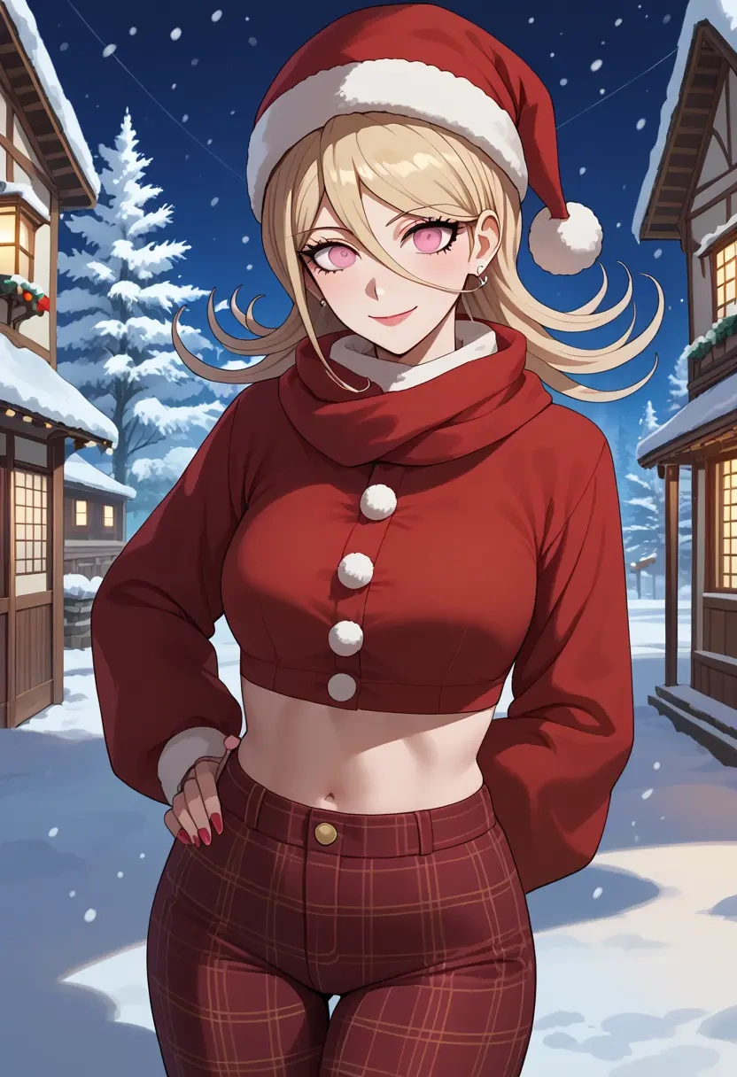 danganronpa_(series),akamatsu_kaede,Christmas,plaid trousers  - 