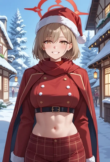 blue_archive,akane_(blue_archive),Christmas,plaid trousers  - AI generated anime art