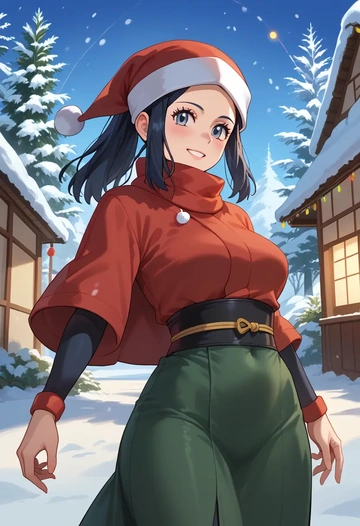 pokemon,akari_(pokemon),Christmas,dress  - AI generated anime art