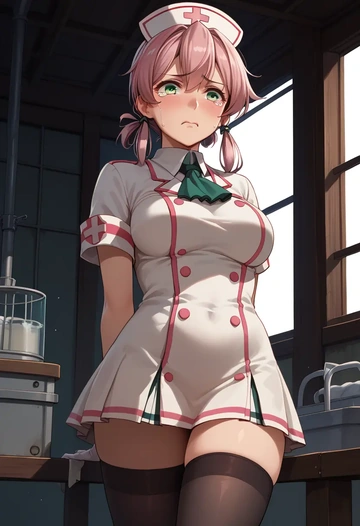 kantai_collection,akashi_(kancolle),nurse pantyhose,mini skirt, sexy  - AI generated anime art