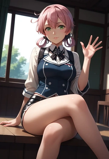 kantai_collection,akashi_(kancolle),leather,shorts  - AI generated anime art