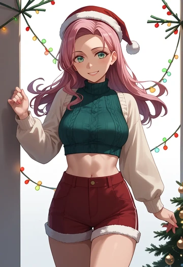 kantai_collection,akashi_(kancolle),Christmas,red velvet shorts  - AI generated anime art