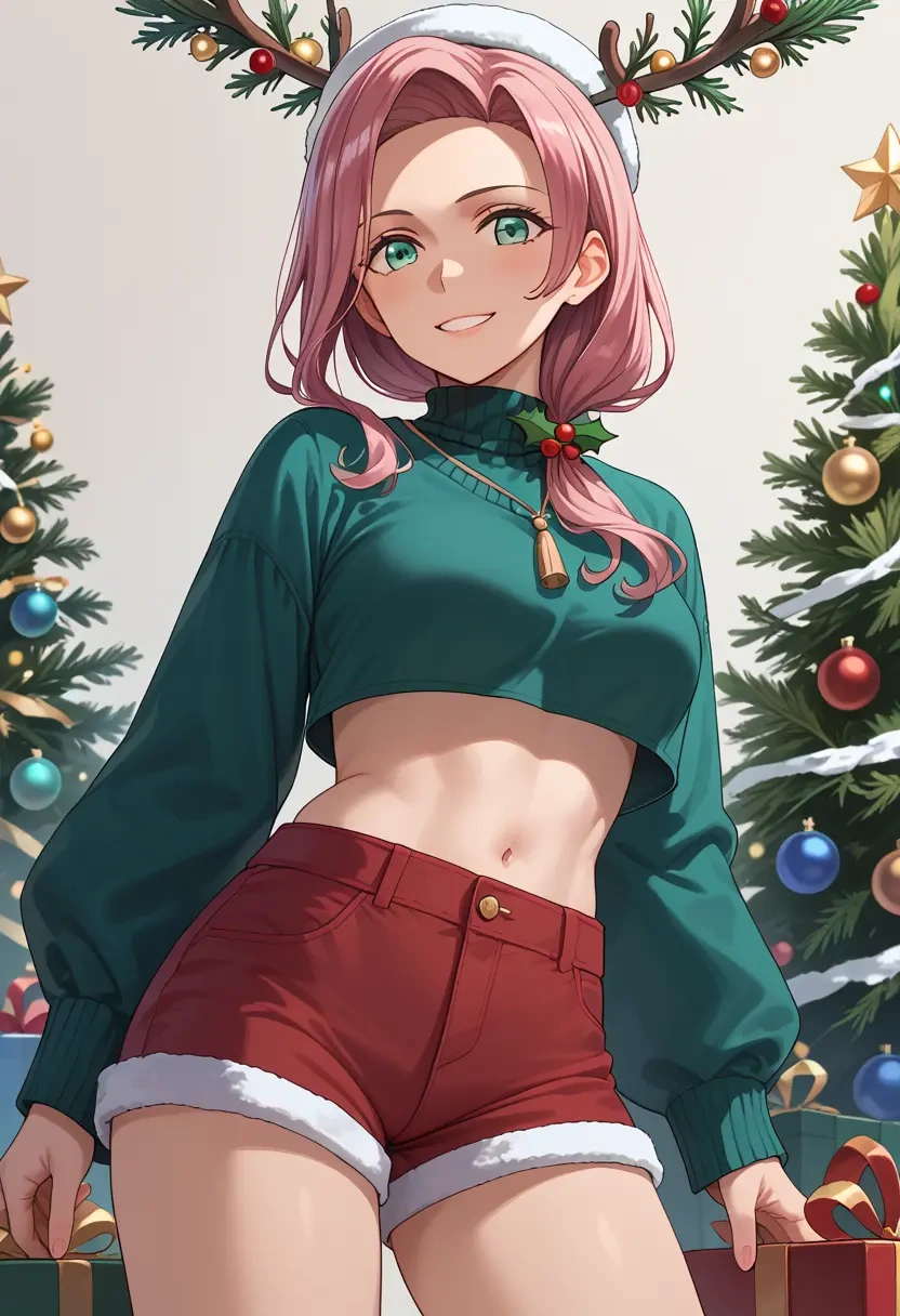 kantai_collection,akashi_(kancolle),Christmas,red velvet shorts  - 