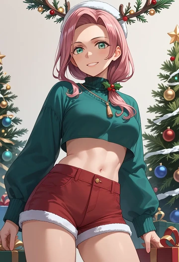 kantai_collection,akashi_(kancolle),Christmas,red velvet shorts  - AI generated anime art