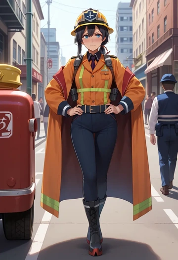 kantai_collection,akatsuki_(kancolle),firefighter  - AI generated anime art