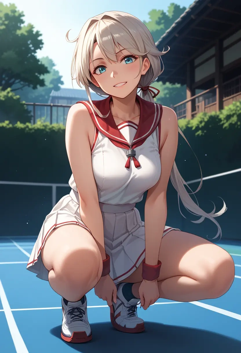 kantai_collection,akatsuki_(kancolle),tennis skirt  - 