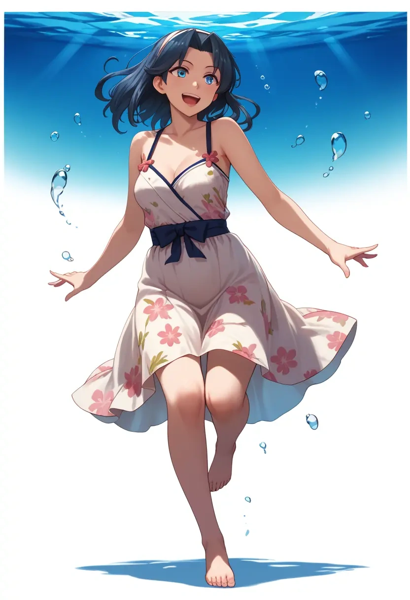 kantai_collection,akatsuki_(kancolle),silk slip dress,floral prints  - 