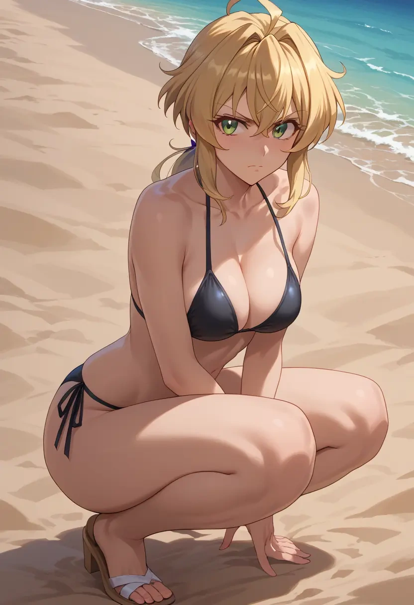 senki_zesshou_symphogear,akatsuki_kirika,black bikini  - 