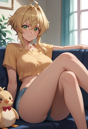 senki_zesshou_symphogear,akatsuki_kirika,crop top  - AI generated anime art