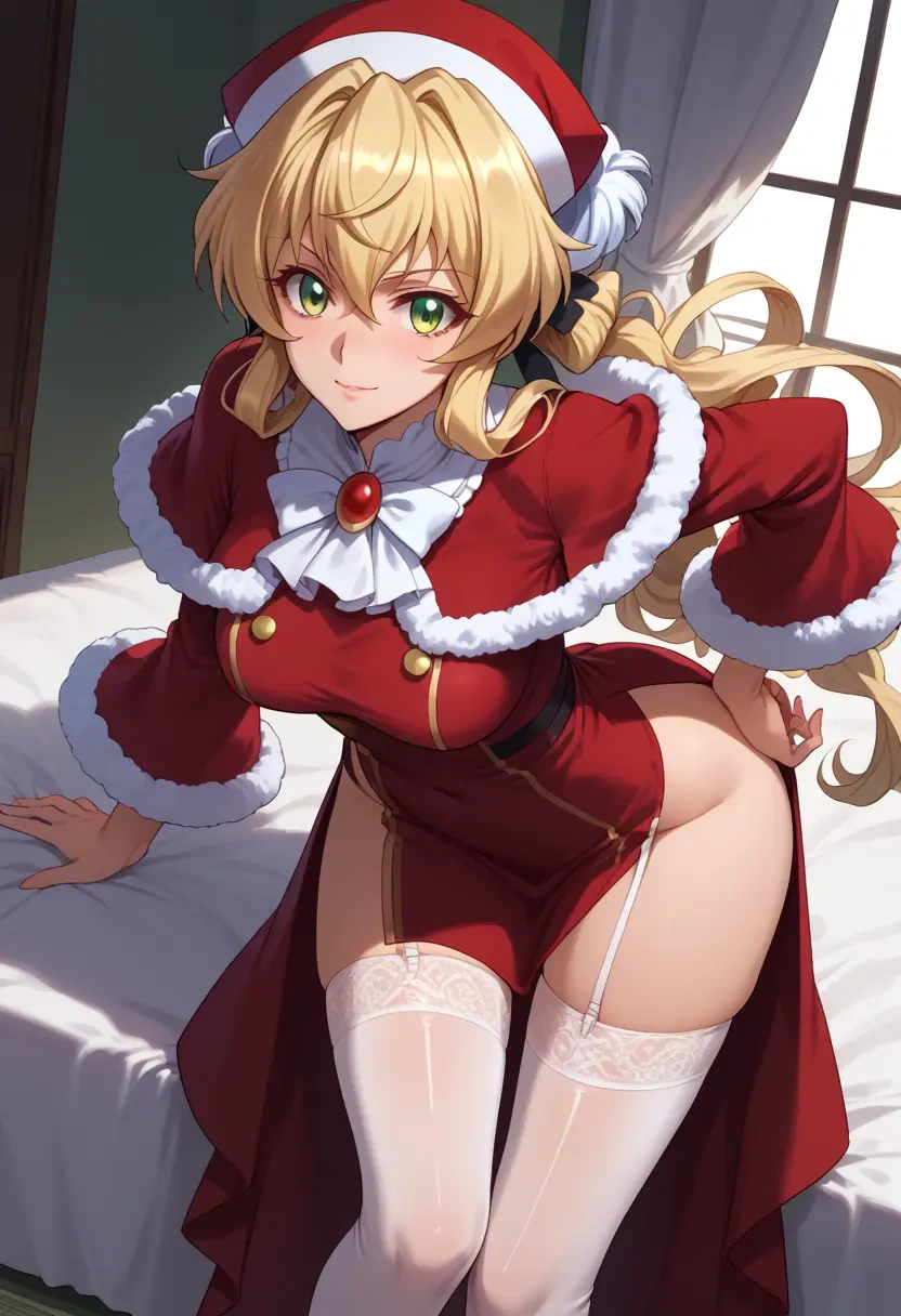 senki_zesshou_symphogear,akatsuki_kirika,Christmas,sexy, stockings,  - 