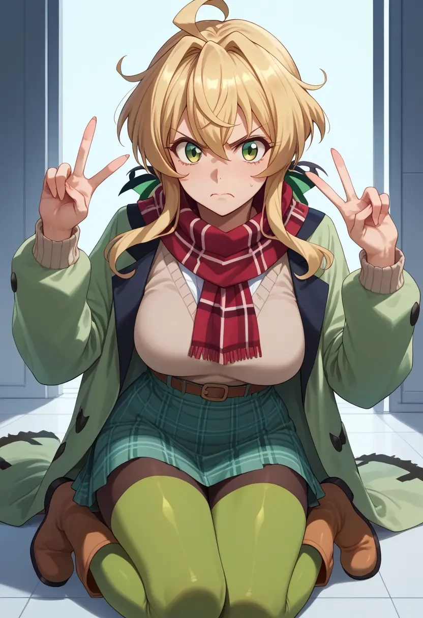 senki_zesshou_symphogear,akatsuki_kirika,winter,student uniform,fur-lined parka  - 