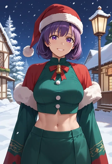 yuru_yuri,akaza_akari,Christmas,dress  - AI generated anime art