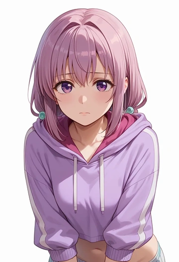 yuru_yuri,akaza_akari,hoodie,cropped,high-waisted joggers  - AI generated anime art