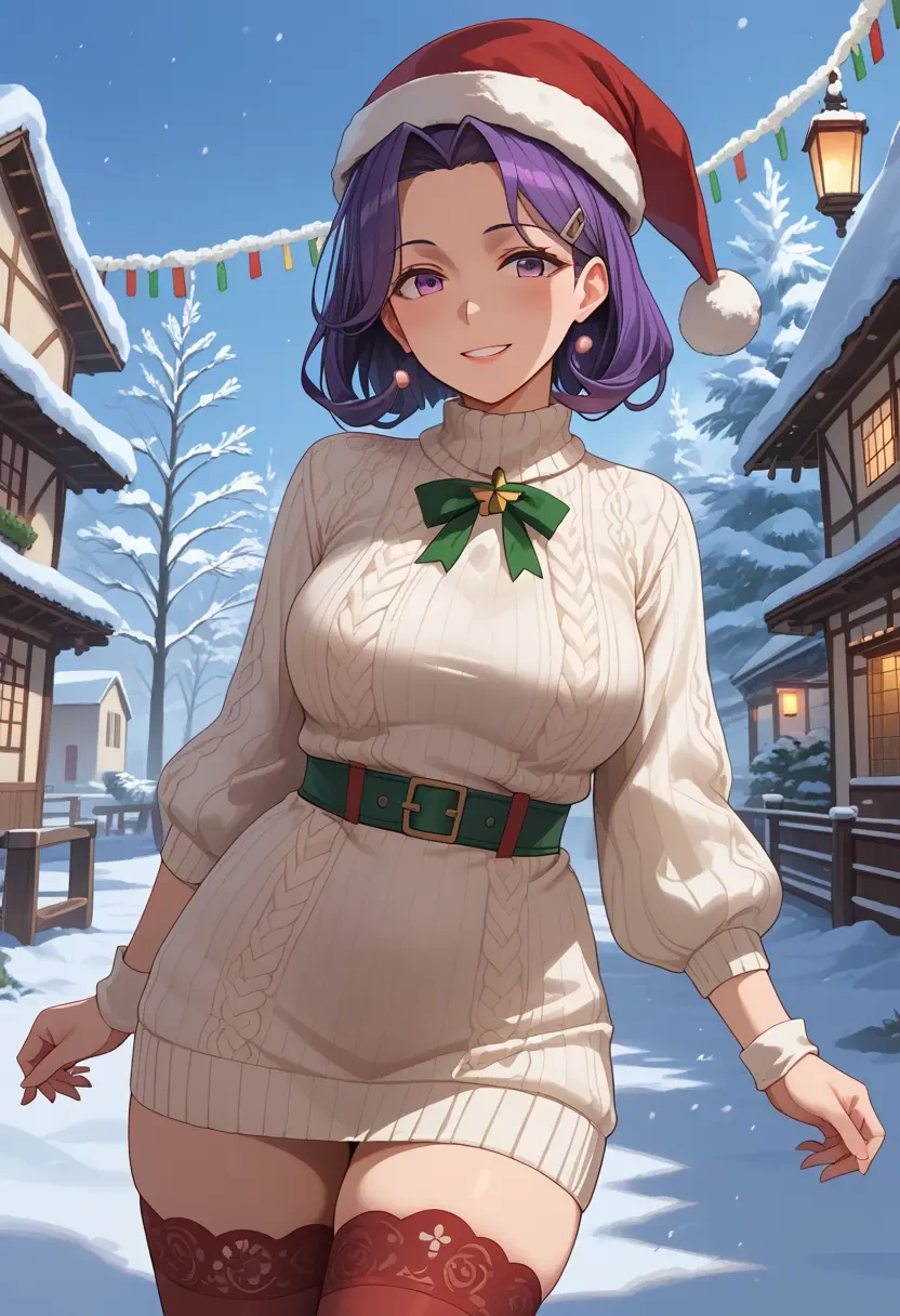 kantai_collection,akebono_(kancolle),Christmas,sweater dress,stockings  - 