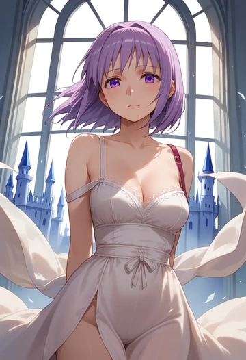 mahou_shoujo_madoka_magica,akemi_homura,silk slip dress  - AI generated anime art