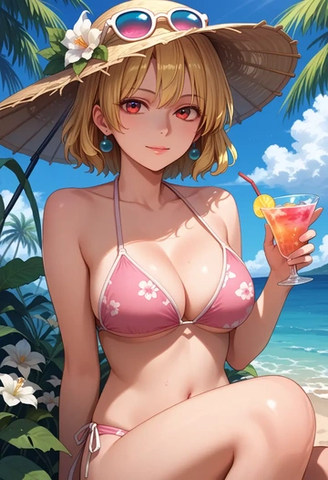 touhou,aki_minoriko,bikini  - AI generated anime art