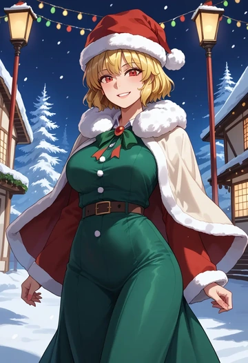 touhou,aki_minoriko,Christmas,dress  - AI generated anime art