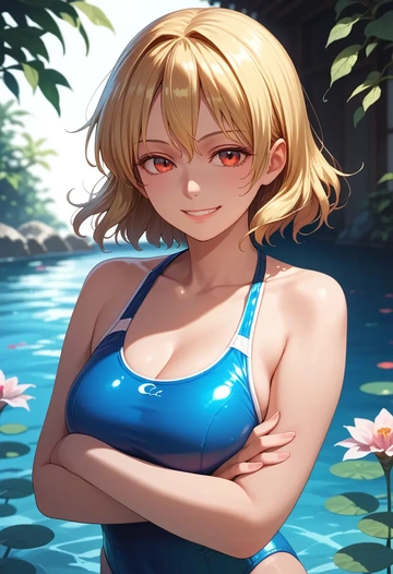 touhou,aki_shizuha,swimsuit,sexy  - AI generated anime art