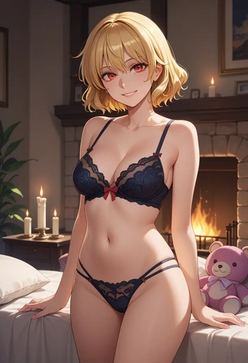 touhou,aki_shizuha,lingerie  - AI generated anime art