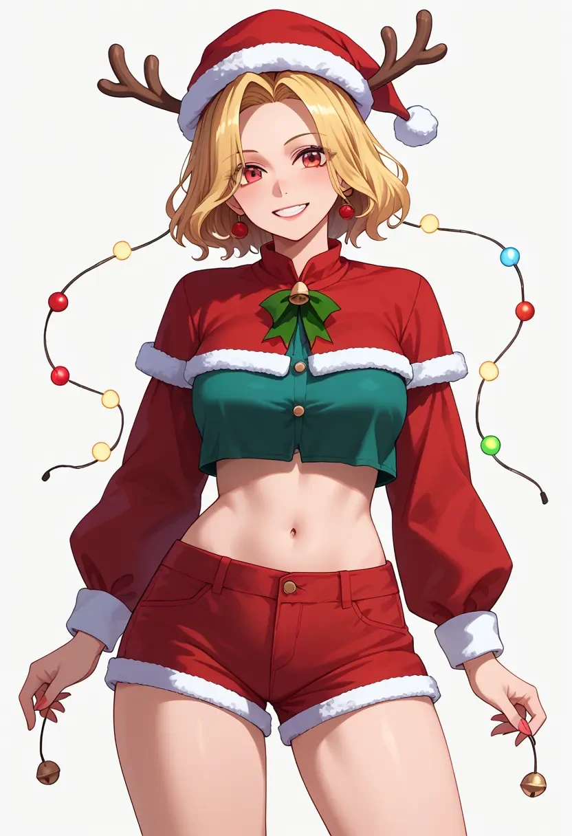 touhou,aki_shizuha,Christmas,red velvet shorts  - 