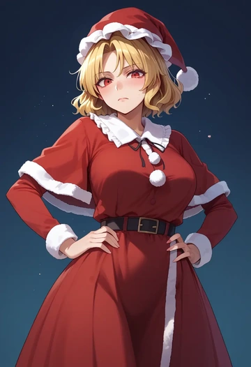 touhou,aki_shizuha,Christmas,red velvet dress  - AI generated anime art