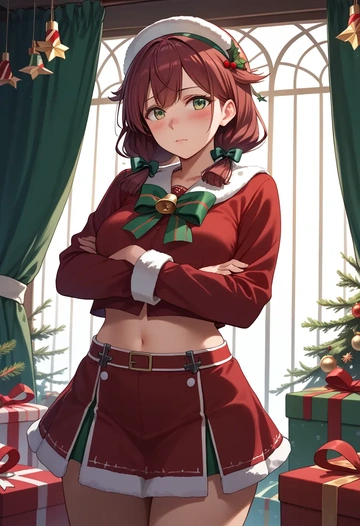 kantai_collection,akigumo_(kancolle),Christmas,skirt  - AI generated anime art